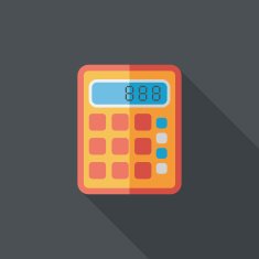 calculator flat icon with long shadow eps10 N35