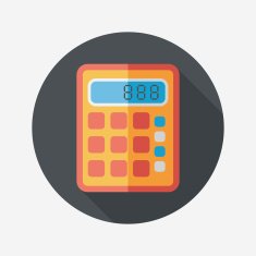 calculator flat icon with long shadow eps10 N36
