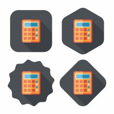 calculator flat icon with long shadow eps10 N37