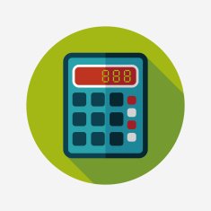 calculator flat icon with long shadow eps10 N39