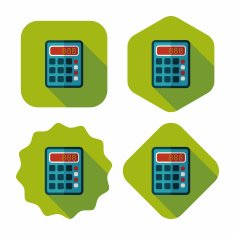 calculator flat icon with long shadow eps10 N40