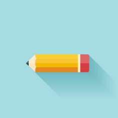 Pencil flat icon Study background