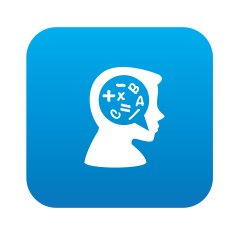Idea symbol design on blue button clean vector
