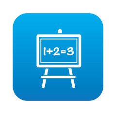 Blackboard symbol design on blue button clean vector