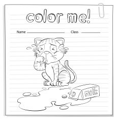 Coloring worksheet with a cat N2