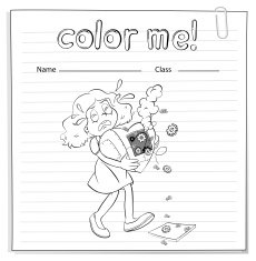 worksheet with a girl carrying broken heart