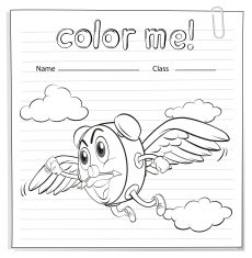 Worksheet showing a flying clock