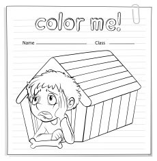 Worksheet showing a young boy