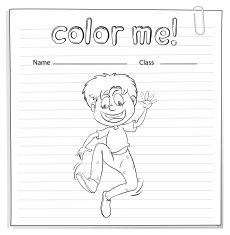 Worksheet showing a boy dancing