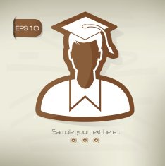 Student symbol sticker design brown version N2