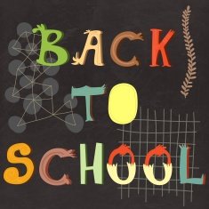 Back to school lettering on vector chalkboard background N2