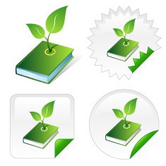 Isometric icon of green ecological book
