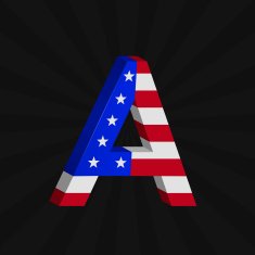 USA flag alphabet N14