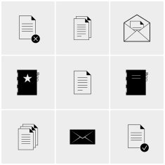 Black and white set of icons N5