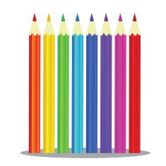 Set of Coloured pencils - Illustration on white background