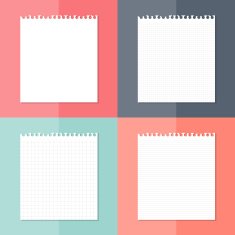 Four white pieces of paper set