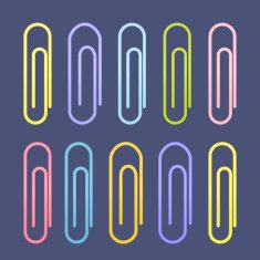 Colorful paperclip icons