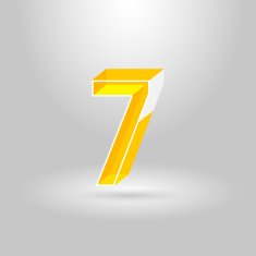 Isometric Alphabet Font Number 7 Vector illustration