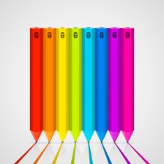 Color pencils isolated on white background N2