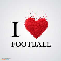 i love football heart sign