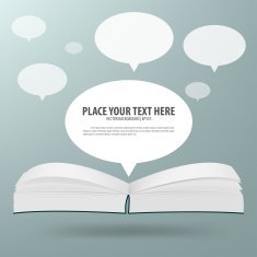Book with blank speech bubble N2