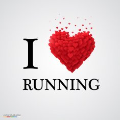 i love running heart sign