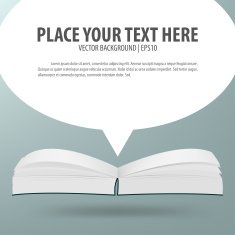Book with blank speech bubble N3