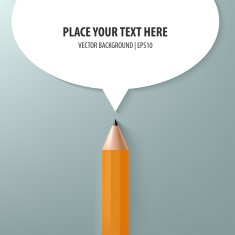 Pencil with blank speech bubble