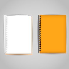 Yellow brochure covered and open