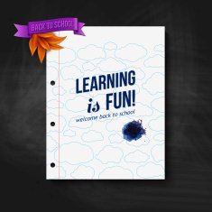 Back to school card Wooden background typography design note