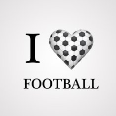 i love football font type with heart sign