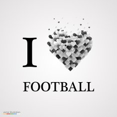 i love football font type with heart sign N2