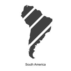 Black map of south america for your design