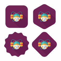 sport fan flat icon with long shadow eps10 N8