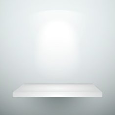 blank empty white wooden shelf
