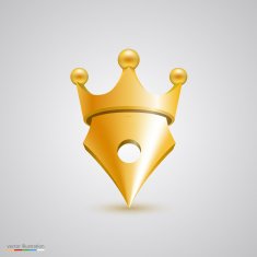 Symbol pen with crown Vector