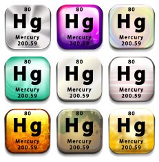 Button showing the element Mercury