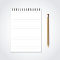 open notebook with stationery