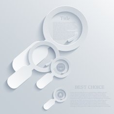 Vector modern magnifying glass light background