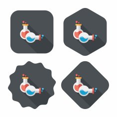 test tube flat icon with long shadow eps10 N16