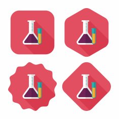 test tube flat icon with long shadow eps10 N17