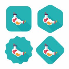 test tube flat icon with long shadow eps10 N18