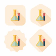 test tube flat icon with long shadow eps10 N19