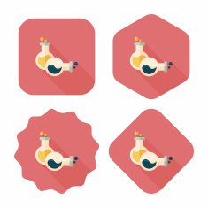 test tube flat icon with long shadow eps10 N20