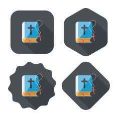 bible flat icon with long shadow eps10 N13