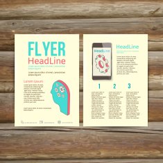 Abstract Brochure Flyer design Human head with gears