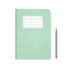 blank notebook template and pen