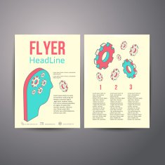 Abstract Brochure Flyer design Human head with gears N3
