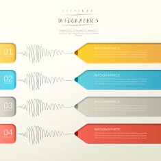 creative paper pencil bar chart infographic elements