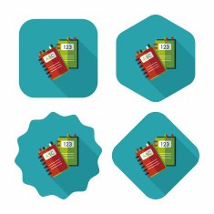 notebook flat icon with long shadow eps10 N22